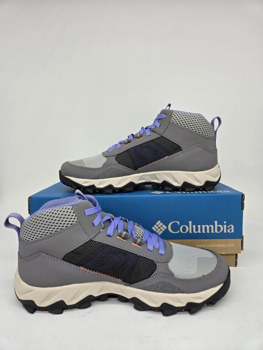 Columbia Women's Flow Centre Grey Purple Hiking Boot Shoes Size 7